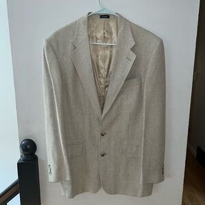 NWT Barrington Men's 38R Brown 100% Silk Tweed 2 Button Notch Lapel Blazer